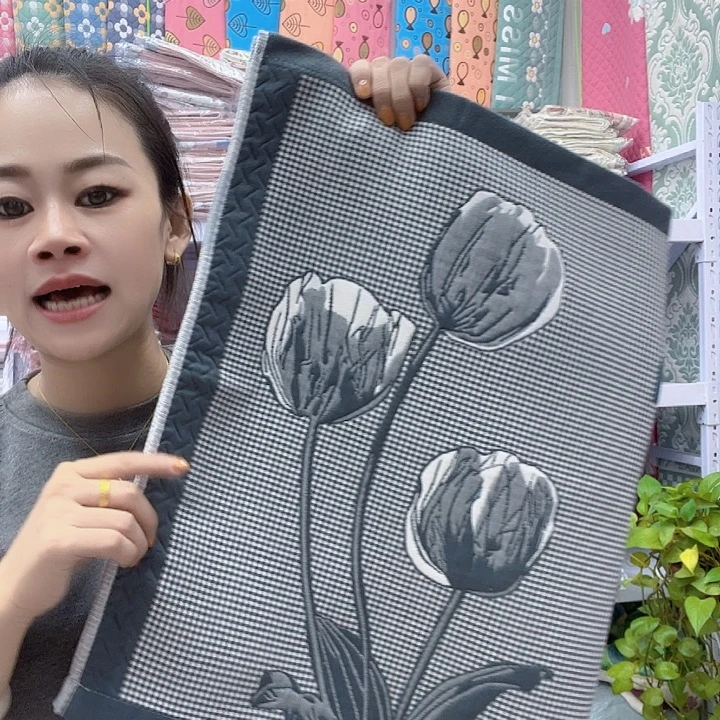 棉灰色郁金香纯棉