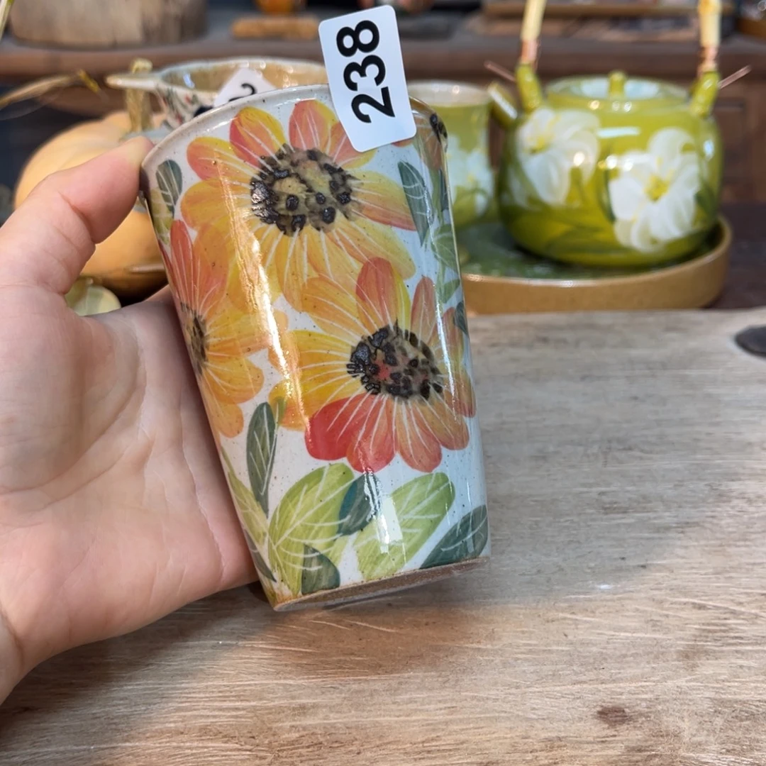 壶素浅陶瓷手工手绘