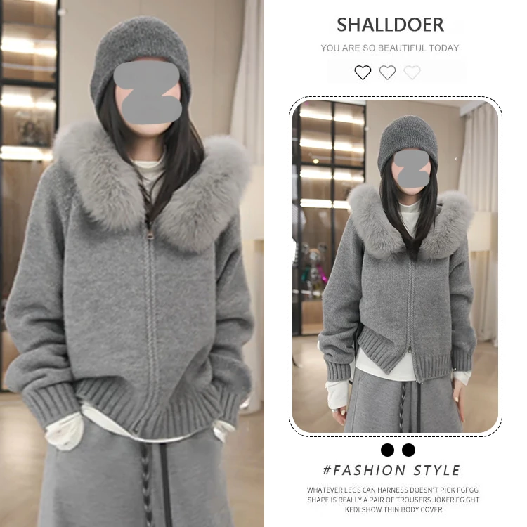 2026秋季新款韩版时尚高级感纯色设计感上衣女小众洋气连帽外套