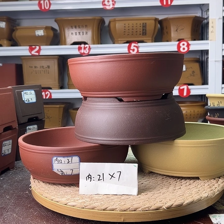 紫砂花盆蛇年大吉