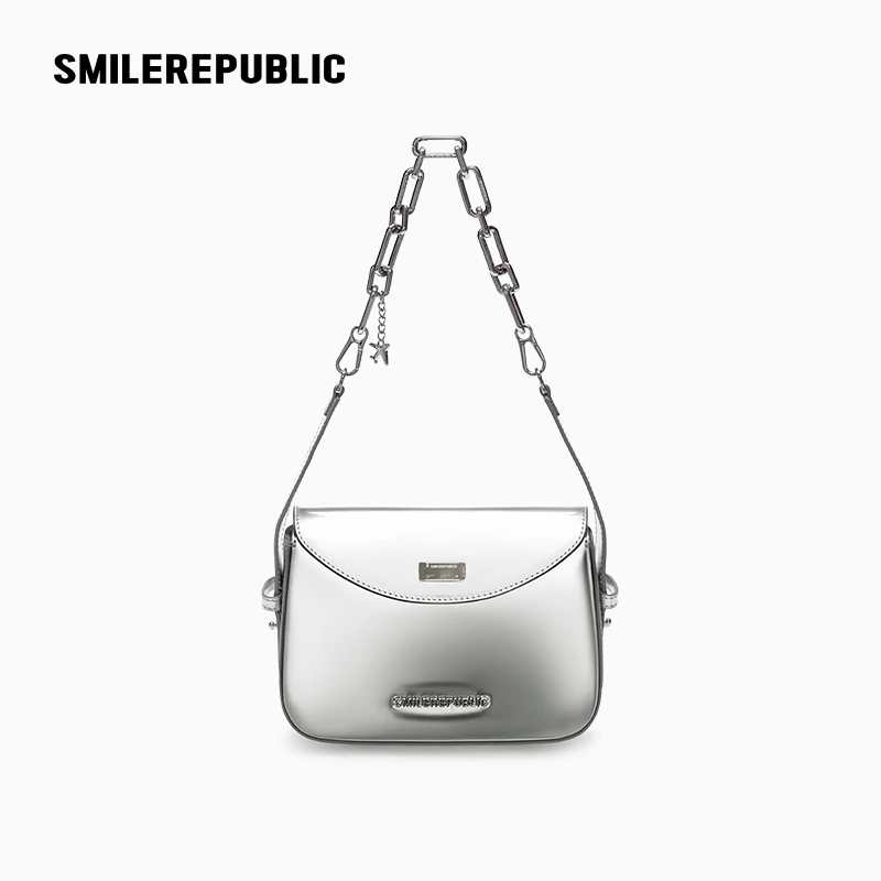 smilerepublic 银色镜面牛皮小号腋下包女士休闲百搭时尚潮流