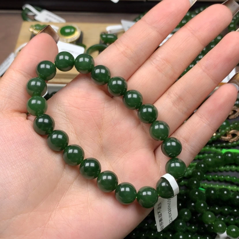 【闪购商品】未镶嵌手串和田玉（碧玉）云****果10m