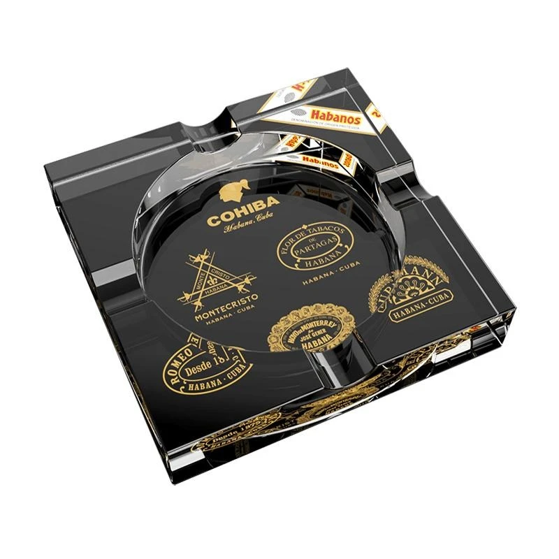 古巴雪茄烟灰缸创意个性潮流办公室大气简约KTV水晶玻璃缸礼盒装