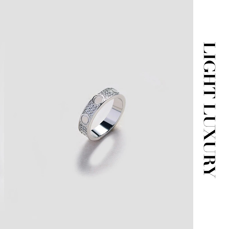 合金合成锆石戒指 516 V金工艺 满天星 螺丝钉戒指镶钻 女 设计感