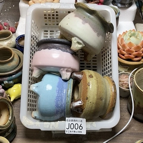 紫砂花盆006微瑕品口径7到8左右