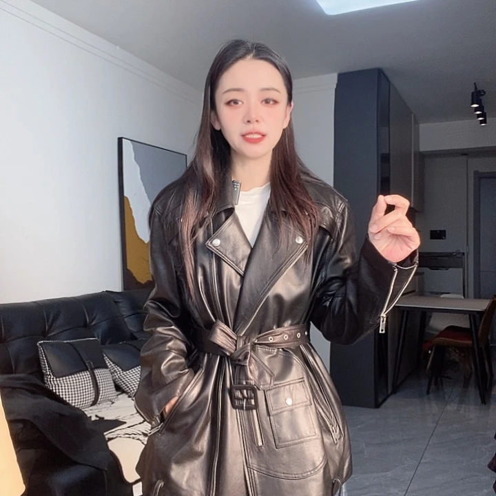 绵羊皮机车夹克M130，L150斤内拍下备注尺码