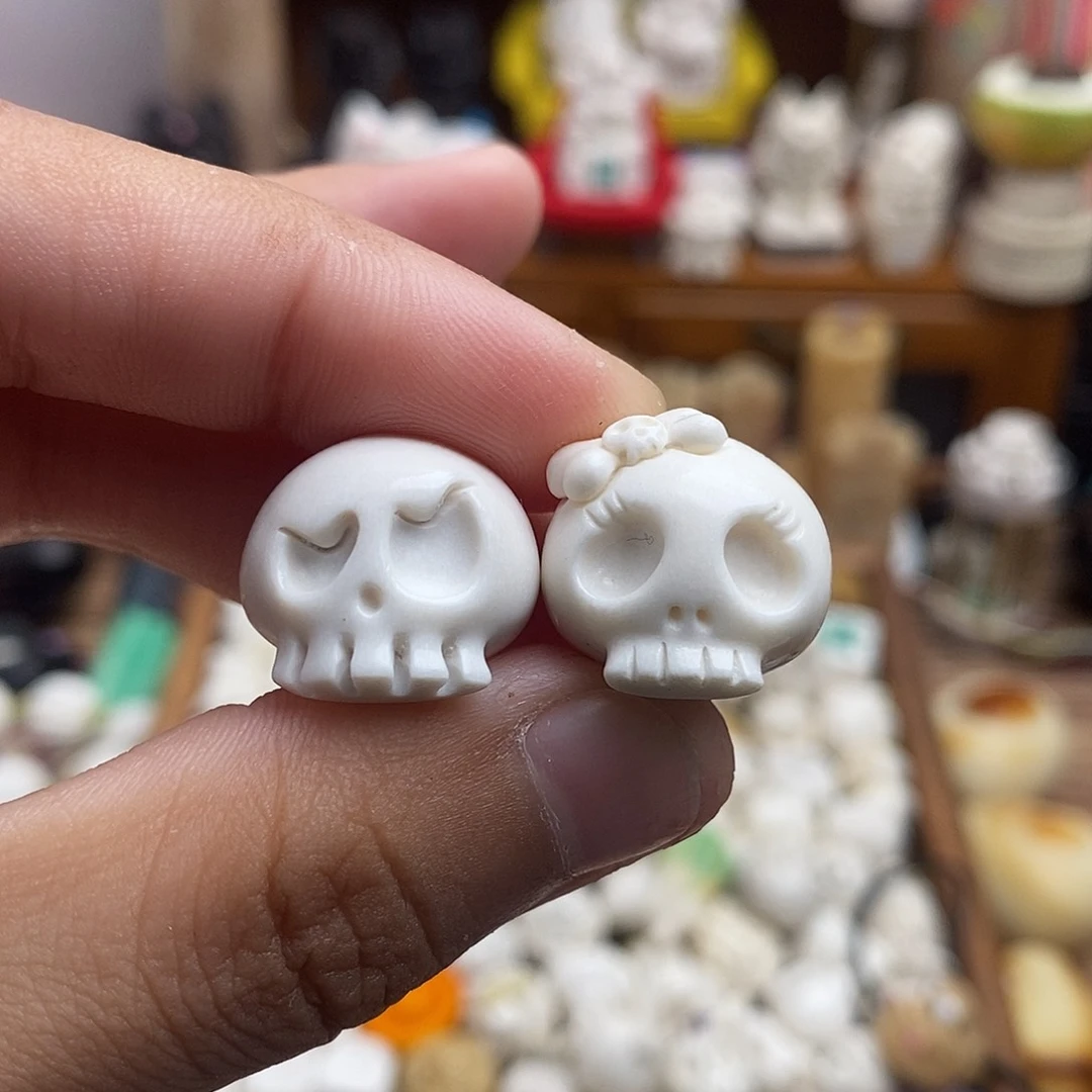 鹿骨把件小*丶c4阿呆一对