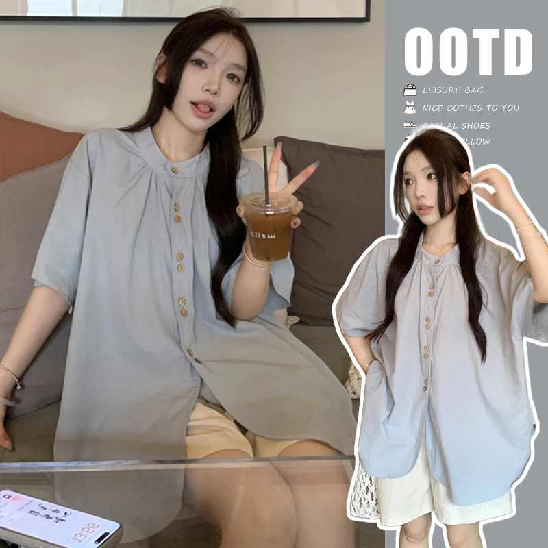 运费补贴8-10孕妇装夏季短袖上衣2025新款新中式温柔气质娃娃衫