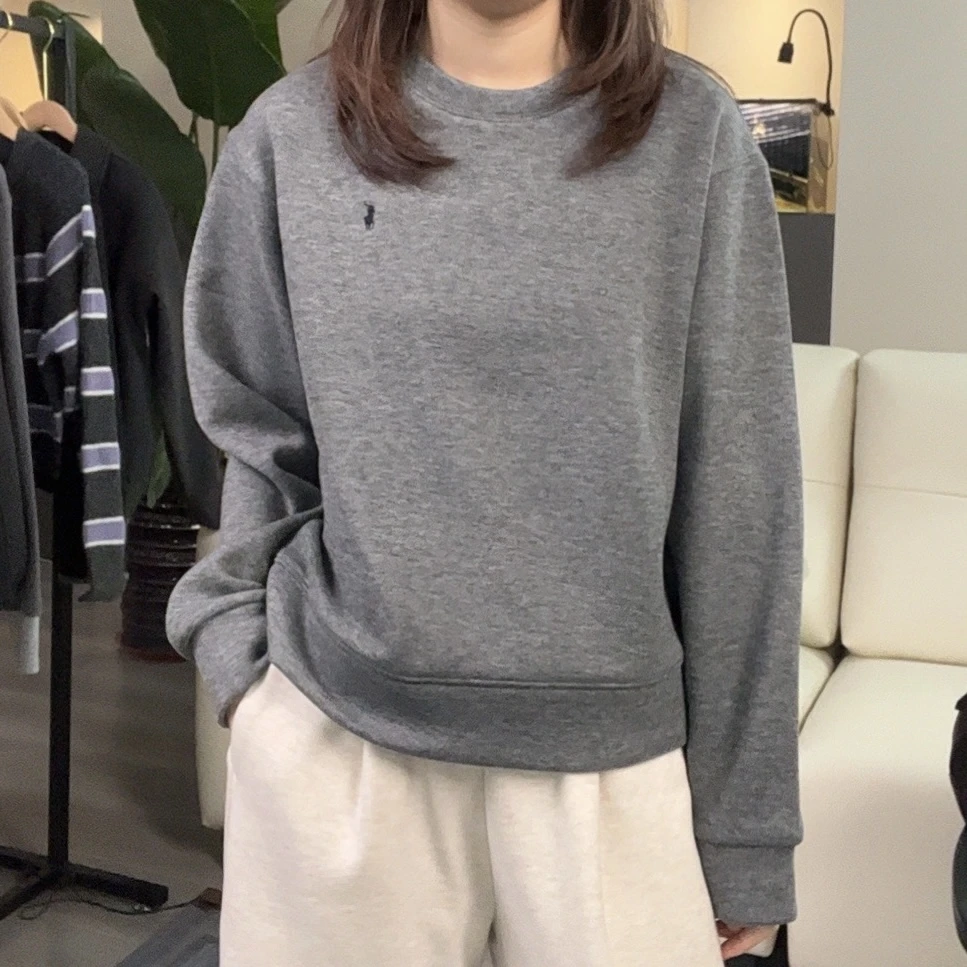 uduo clothing【醋 酸 羊 毛】冬季拉夫家圆领卫衣加绒加厚修身显瘦