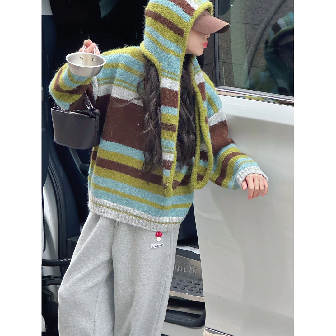 K29974孙小美撞色女童毛衣针织衫2025秋冬装新款儿童打底衫上衣服