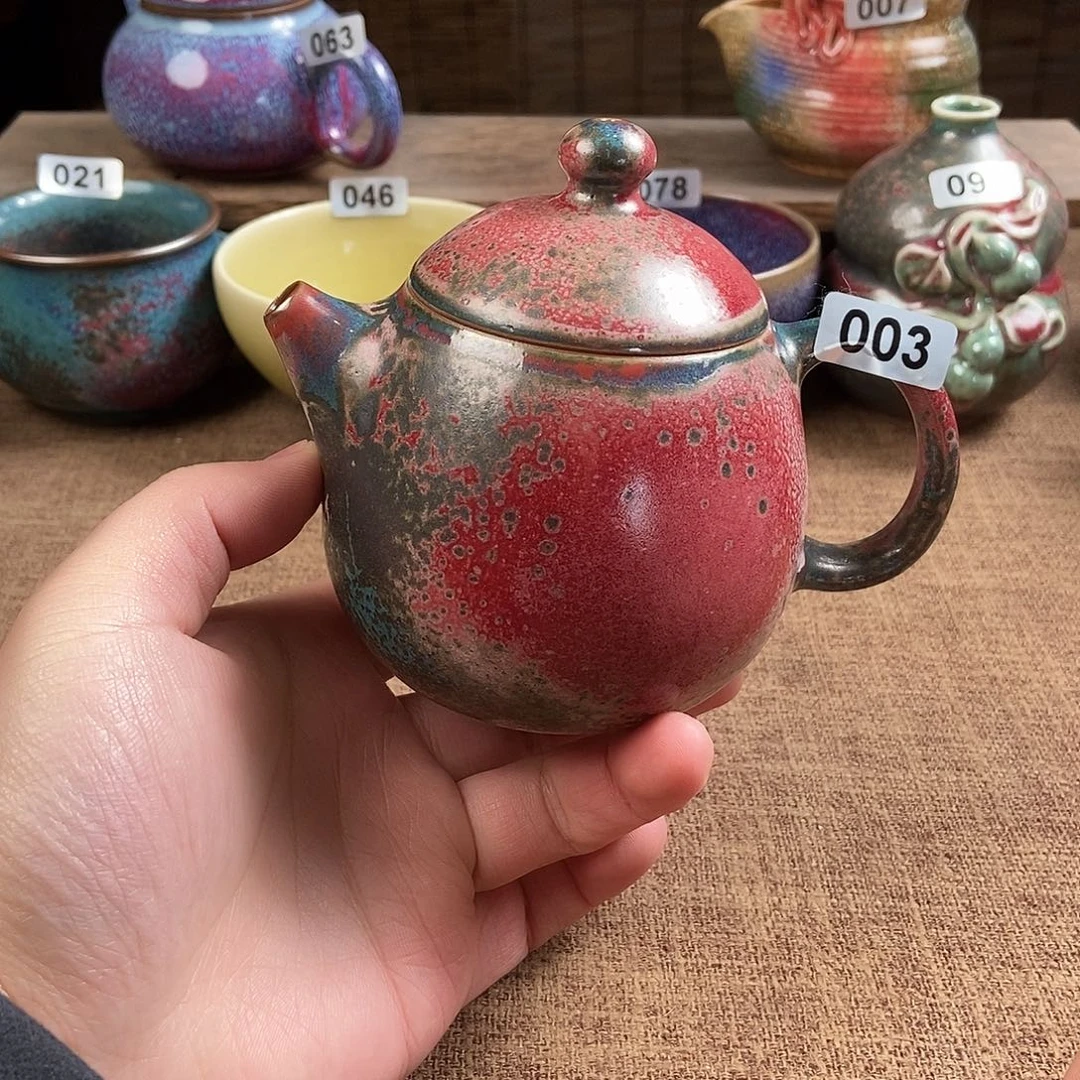 瓷片钧瓷茶壶茶具