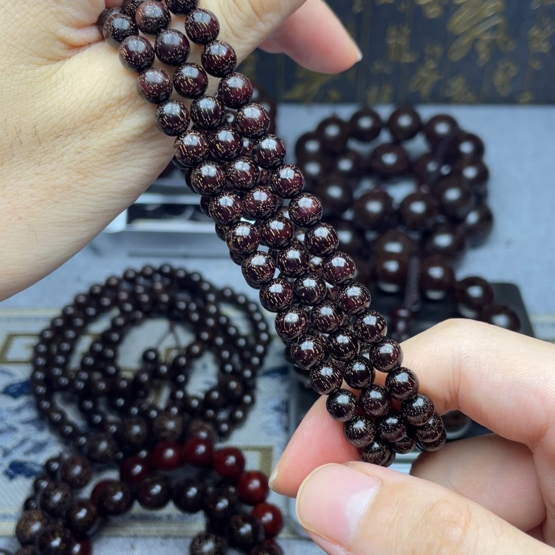 檀香紫檀（小叶紫檀）再**湖0.6 108颗 爆满金星