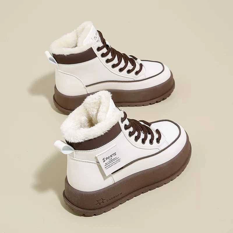 加绒高帮板鞋丨秋冬休闲时尚百搭厚底板鞋女鞋KT2811