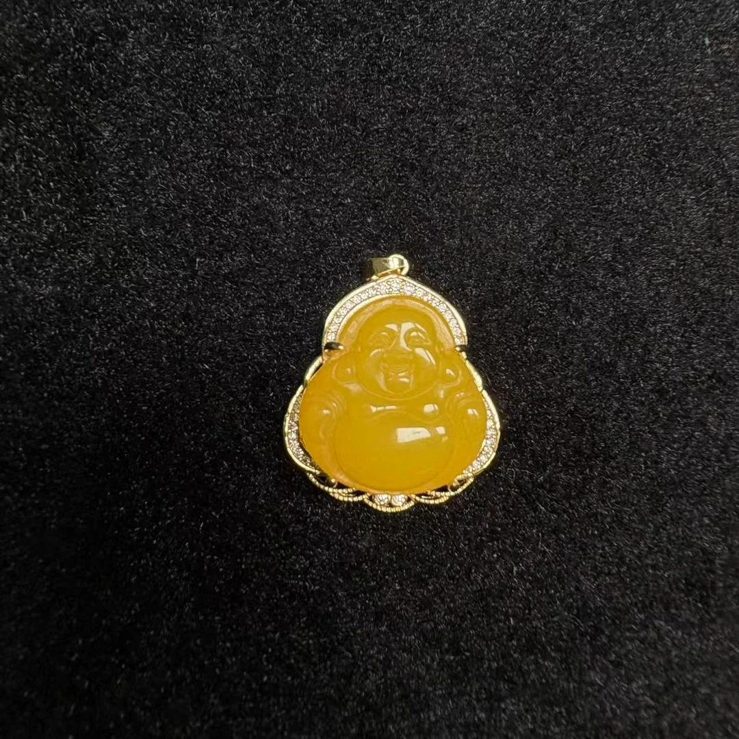天然精美黄龙玉佛公吊坠-v1903-多样性发一