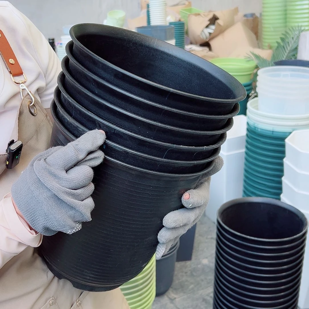 瑕疵仿陶盆A3#黑色7个无托