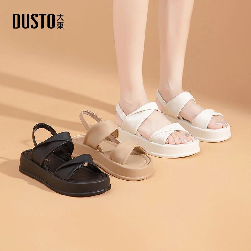 大东沙滩凉鞋夏季爆款休闲度假出游百搭小众女鞋厚底轻便鞋子0135