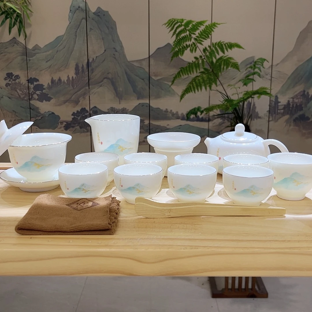 【都彩】日照金山羊脂玉瓷16头
