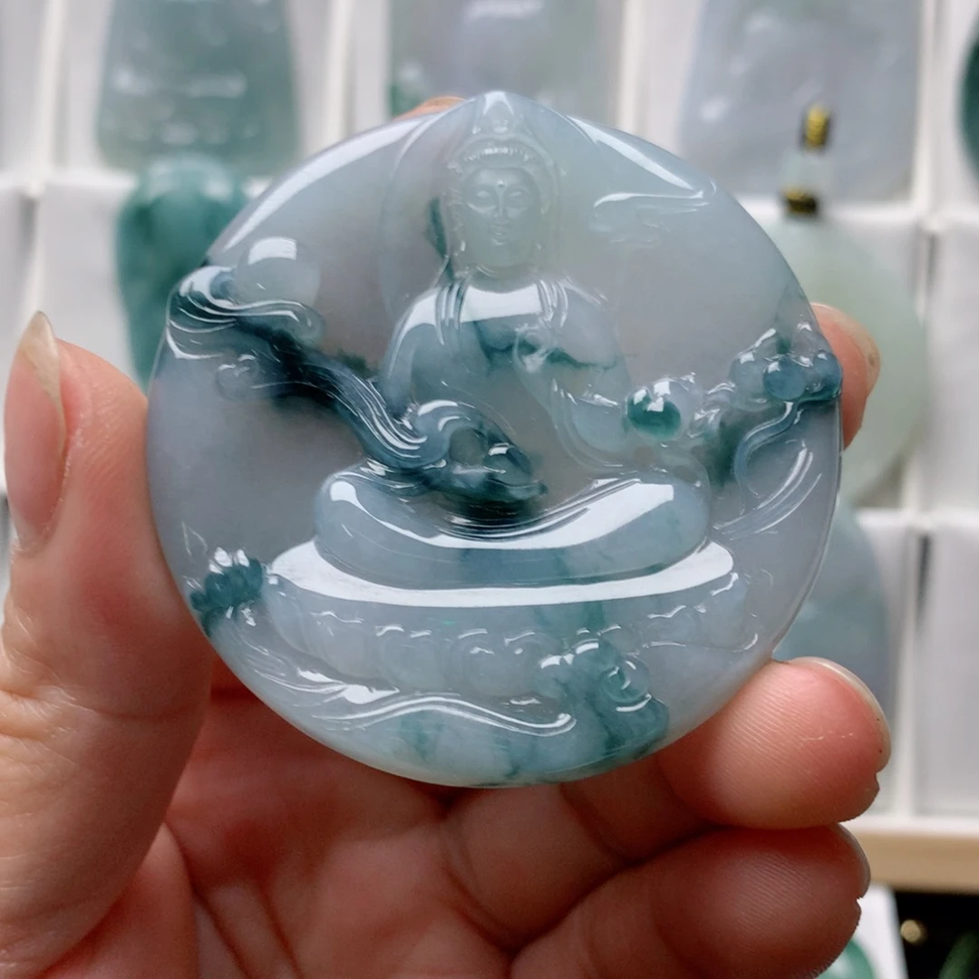 翡翠吊坠(不含链)未镶嵌回**息观音