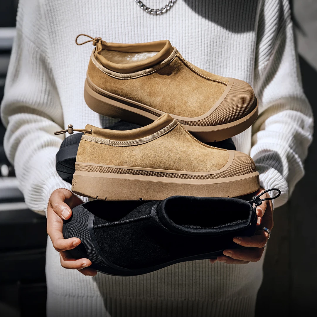 MRA低帮雪地靴男款2025新款冬季加绒加厚保暖棉鞋面包鞋厚底短靴