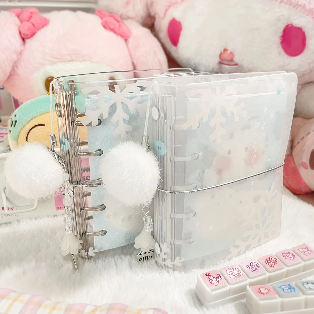 不想长大原创m5初雪本本活页本可拆卸内页冬季雪花可爱手帐本PVC