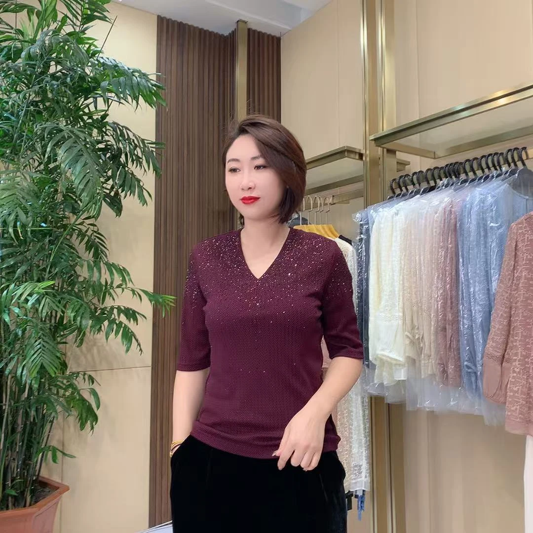 歆御女装时尚女神领亮钻百搭衫衬衫上档次长袖精品6229