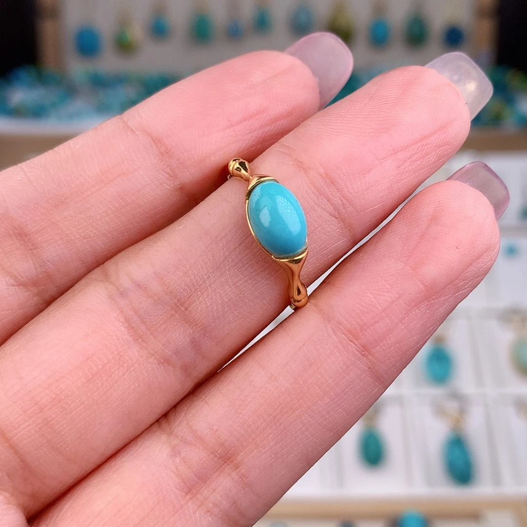 银S925镶嵌绿松石戒指