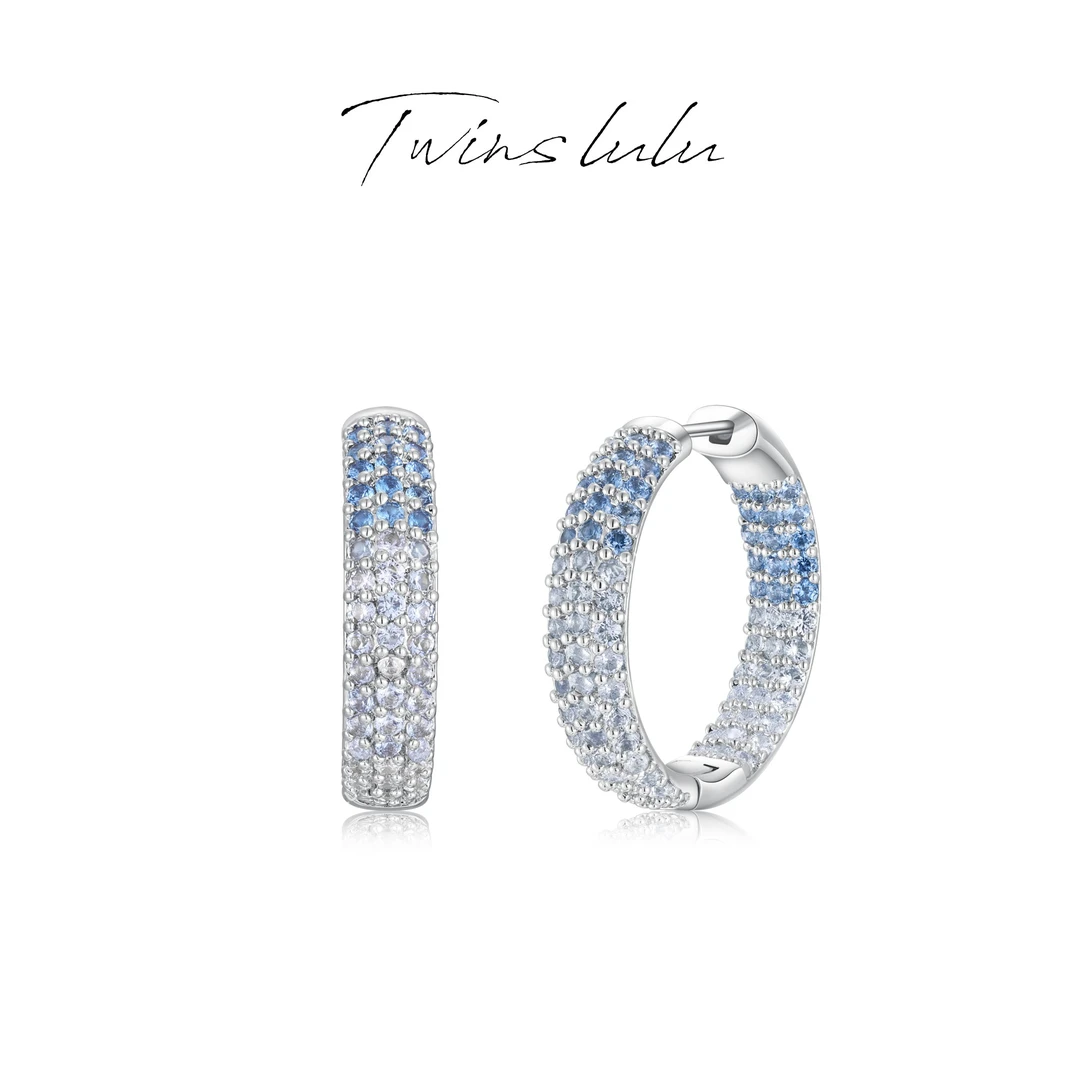 TWINS LULU 镀K金 新年款新品氛围感圈圈渐变耳环女款TSL1112