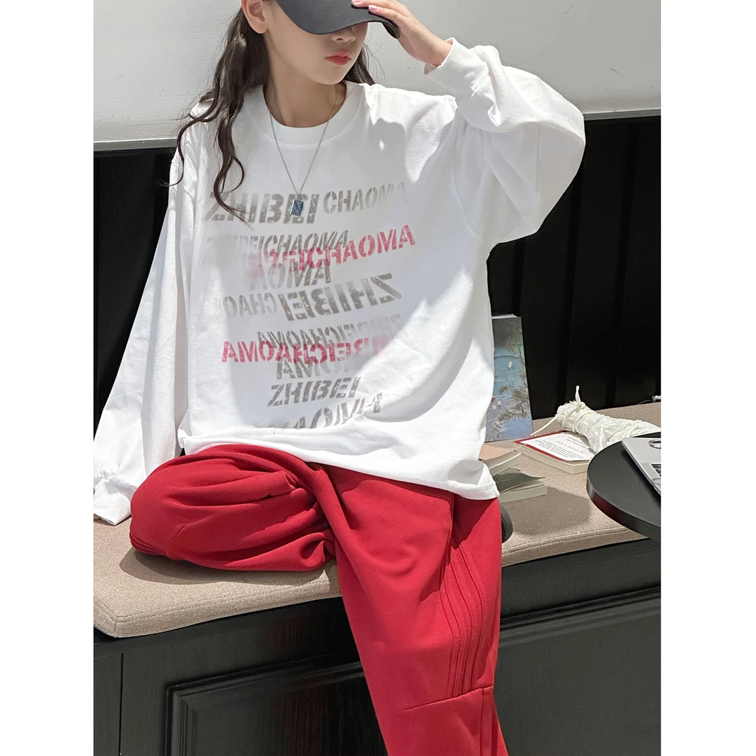 K29505孙小美喷绘女童秋装卫衣2025新款儿童上衣女大童春秋长袖