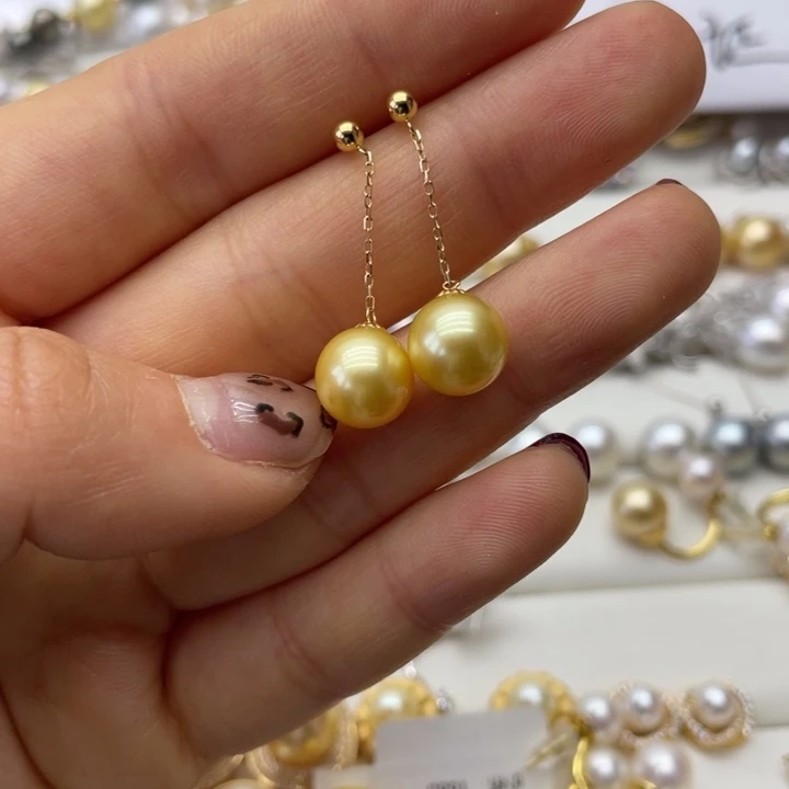 海水珍珠耳饰18K金镶嵌