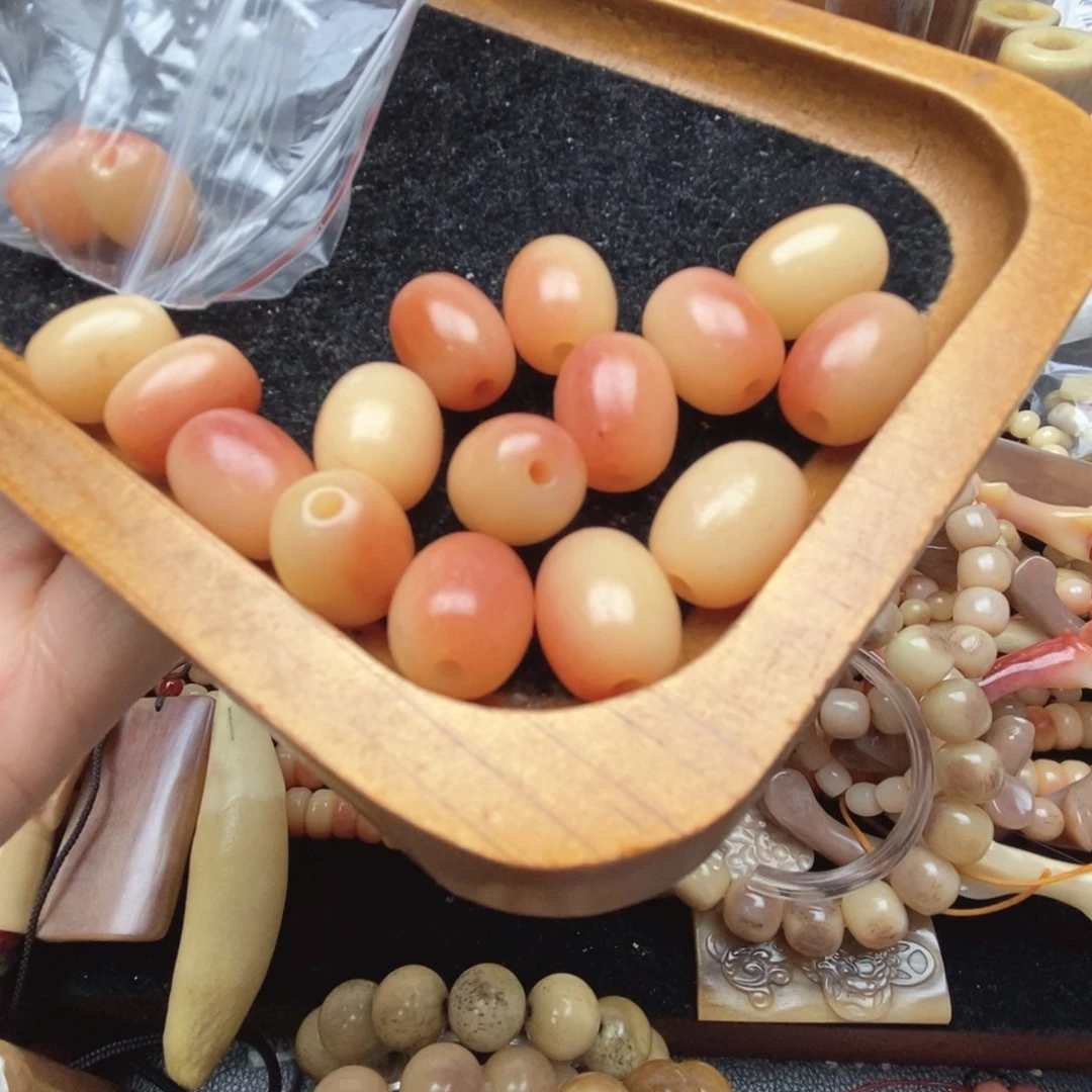 驼骨手串/手链桶珠，相思豆10M