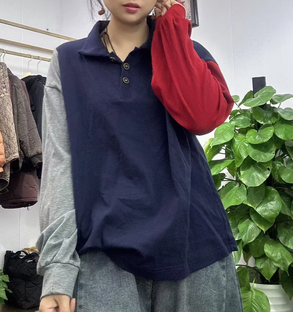 方领撞色卫衣217112