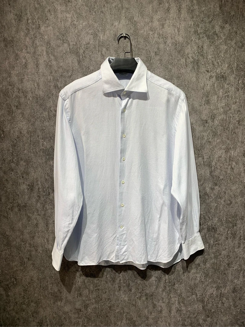 99新  【Zegna】杰尼亚浅蓝色重工衬衫/44码 /Y10673868