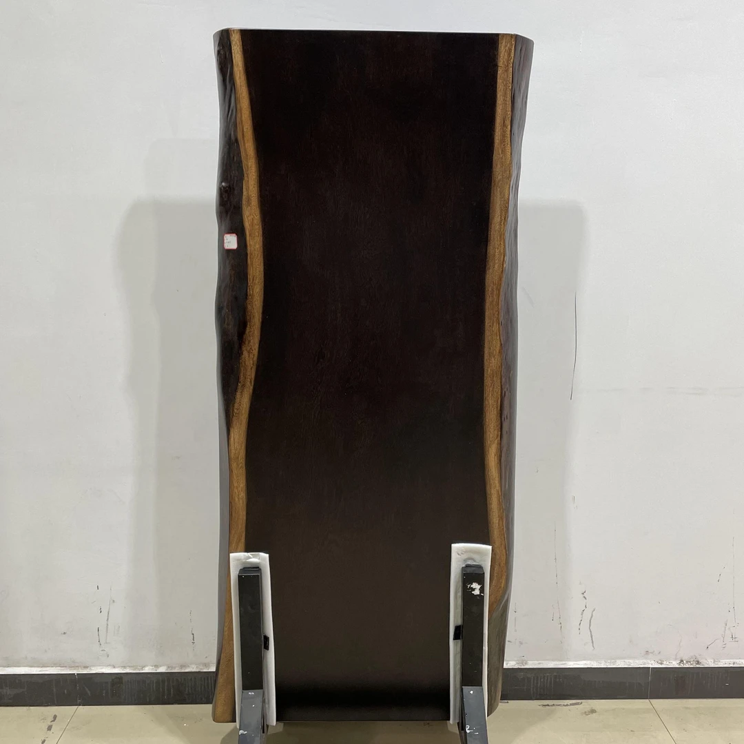 916-长180宽81-80-77厚8公分自然边非洲黑檀大板实木整板原木茶几