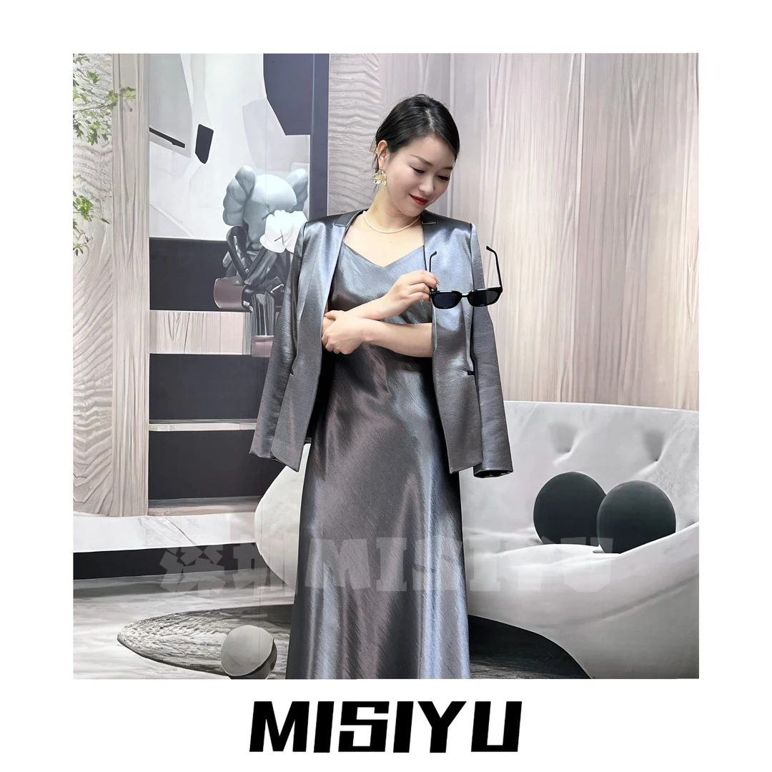 【二姐高定】醋酸无领单件外套 2025新品 春夏气质时尚休闲25009