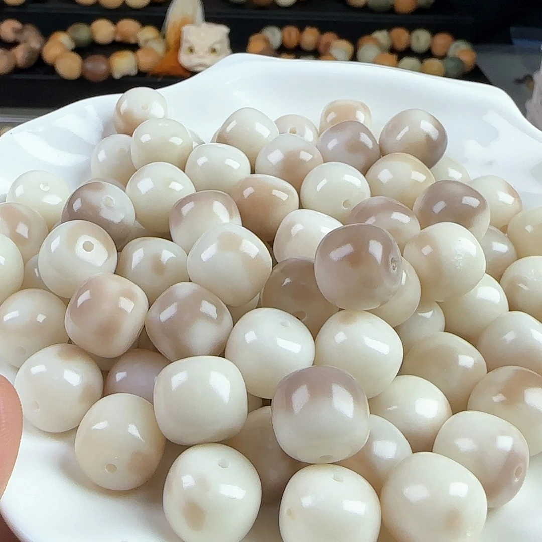 菩提根/象牙果手串卡13芋泥奶芙桶珠30颗➕20颗