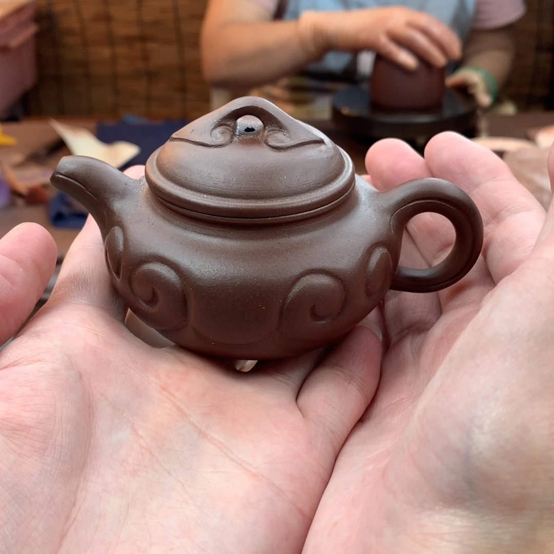 茶壶紫砂仿古如意 紫泥 100cv 周宜君