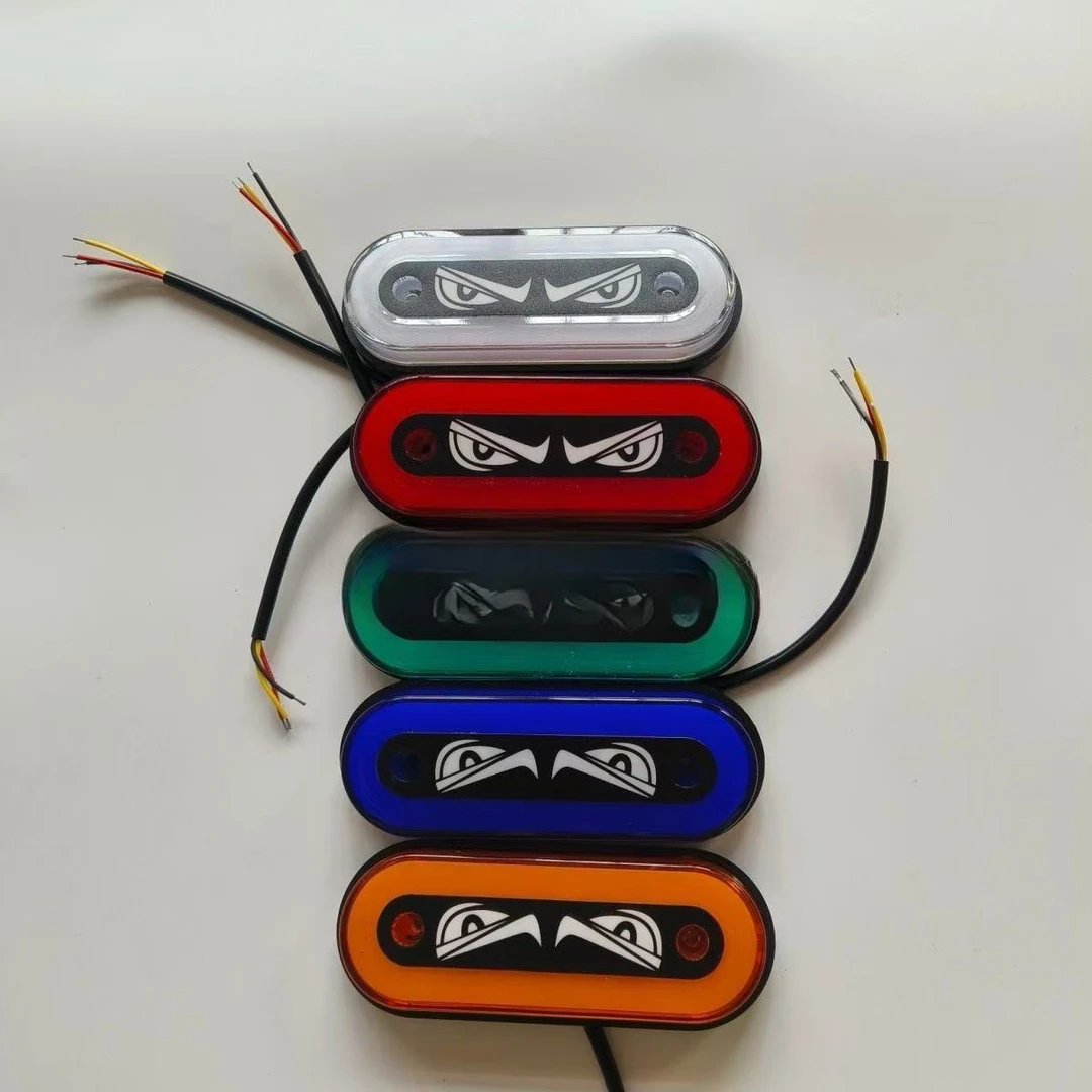 货车改装LED12-24通用恶魔眼中网爆闪示宽长条灯车灯示宽灯白色