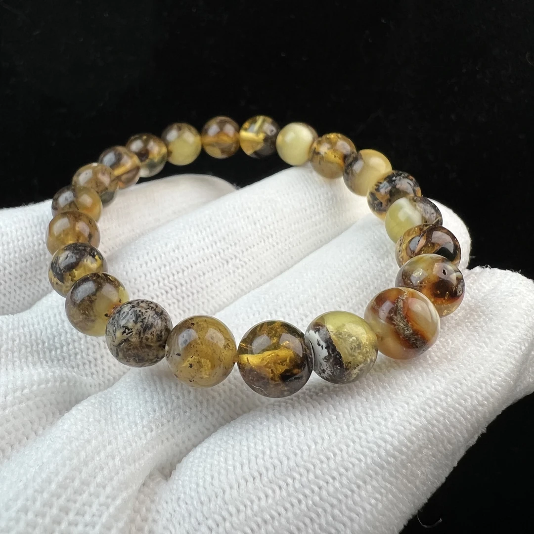 Y8894天然蜜蜡 帝王杂手串 8mm抖音基地质检发货