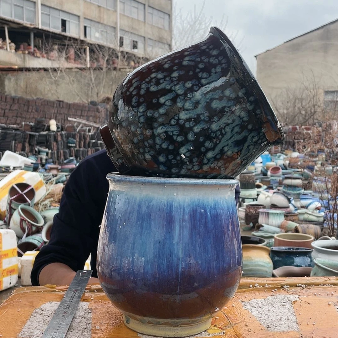 无铅玻璃宜兴紫砂花盆