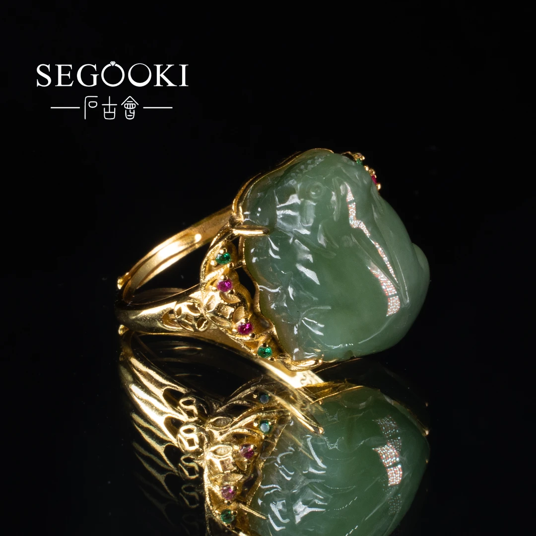 S925银和田玉戒指-HTY531