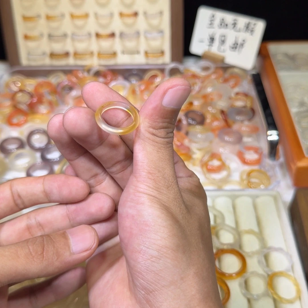 玛瑙/玉髓戒指未镶嵌13号港12
