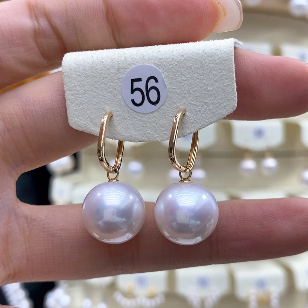 淡水珍珠耳饰18K金镶嵌