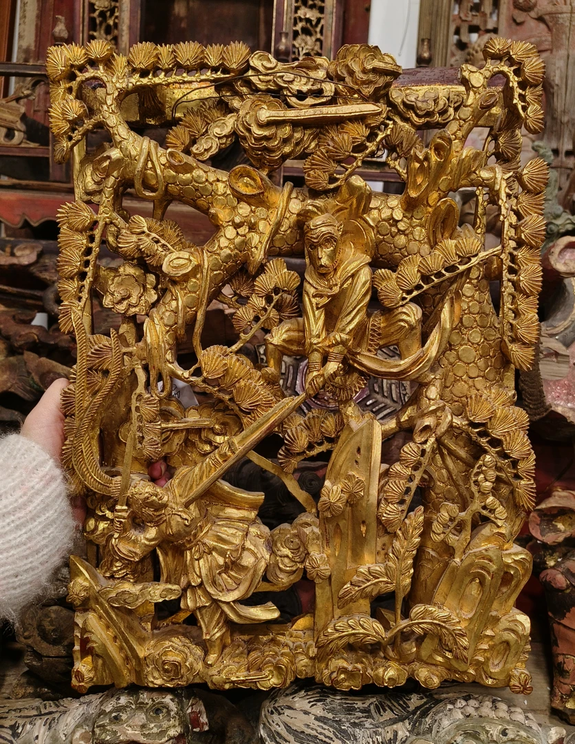 老木雕西游记人物大摆件老手工收藏