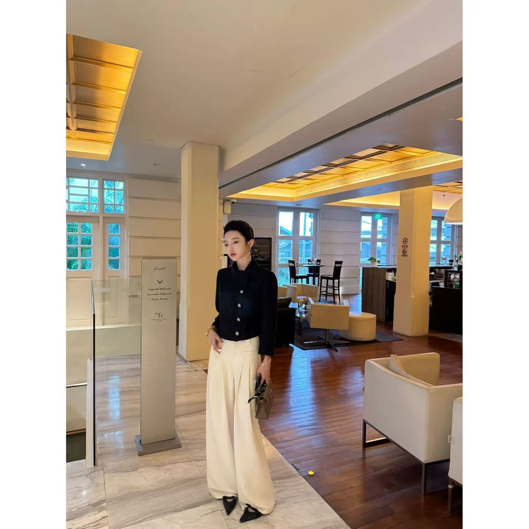 【盒子专享】夜寄梨诗    设计感休闲显瘦阔腿裤