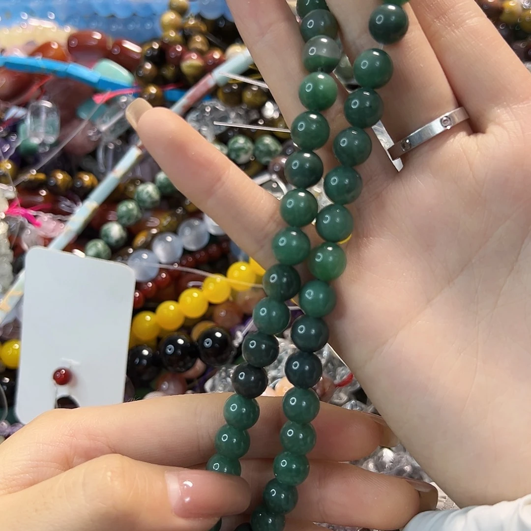 玛瑙/玉髓合金珠宝半成品非洲碧玉卡8一条