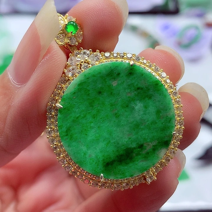 颈饰银S925镶嵌翡翠翡翠