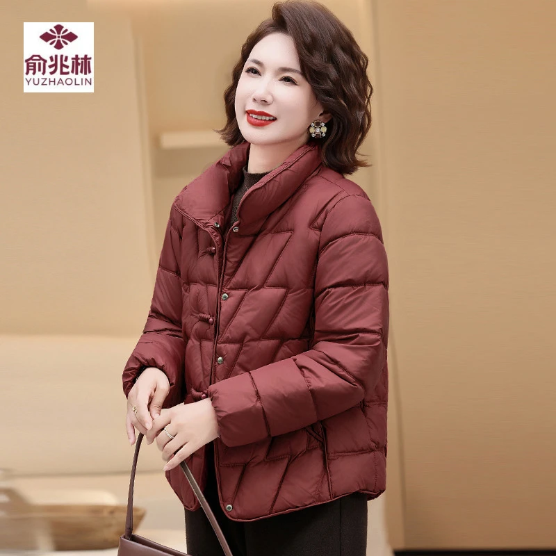 妈妈冬装洋气棉服2025新款轻薄中老年女装秋冬棉袄外套棉衣