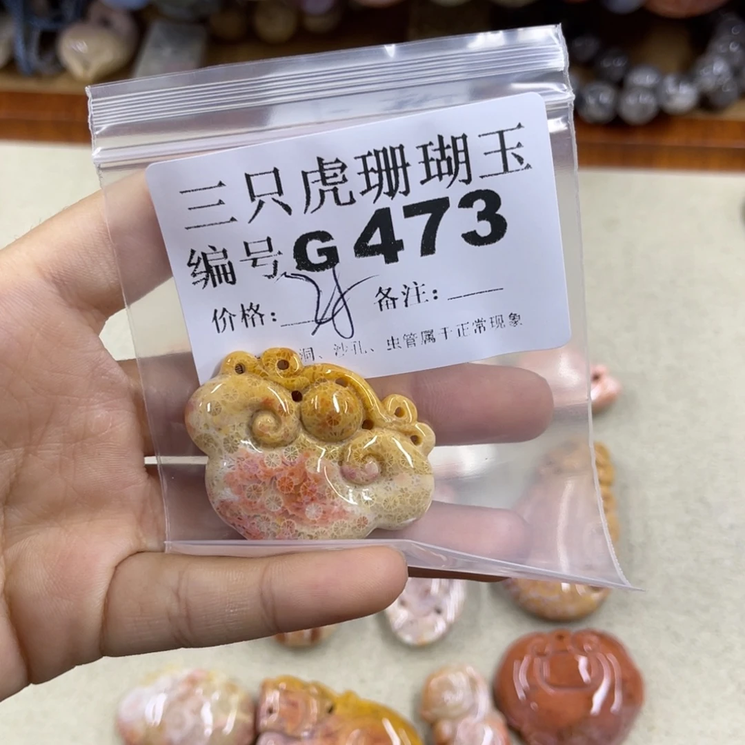 果***硅化珊瑚（珊瑚玉）未镶嵌h