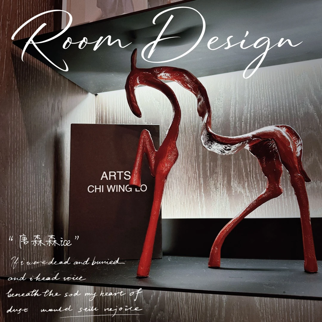 现代简约几何27x35厘米抽象树脂动物树脂摆件客厅玄关书房酒店