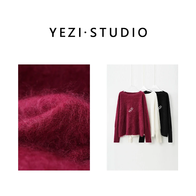 【轻奢云端】百百山羊绒水洗拉绒柔感蝙蝠袖一字领针织衫25322017